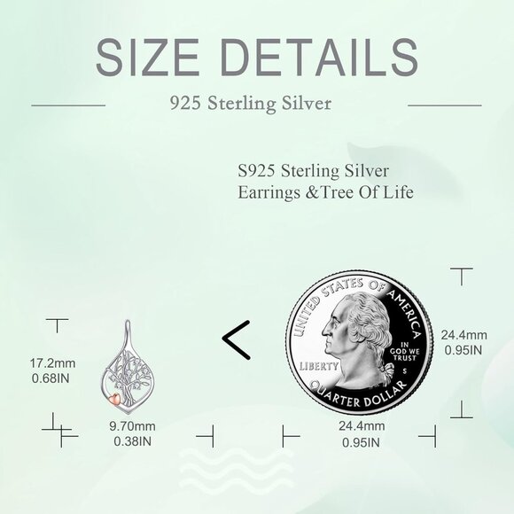 Women's Sterling Tree Silver Dangle Drop Hoop Leverback Comfortable Earring - Picture 5 of 6